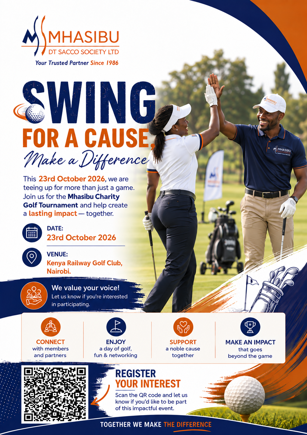 Swing for a Cause โ Mhasibu Charity Golf Tournament poster